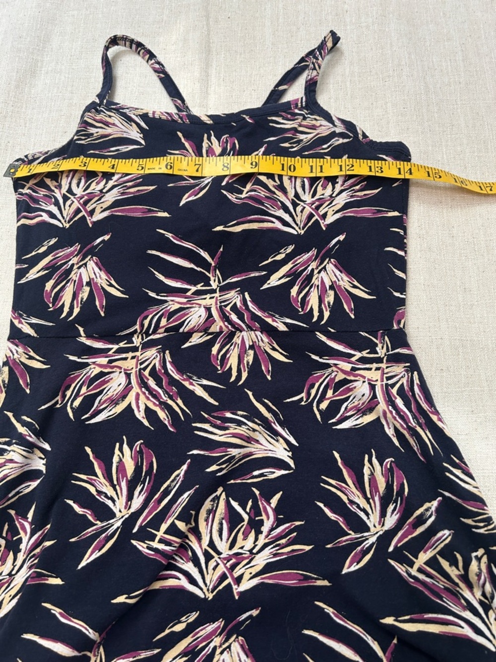 Pact Organic Cotton Dress Size S Navy Floral Midi Tank Resortwear Boat - Picture 11 of 15